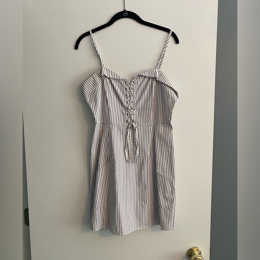 Haute Rogue Corset Top Striped Dress